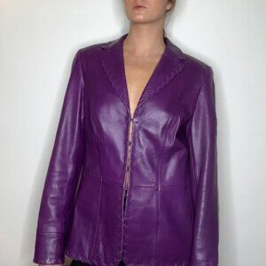 Escada Purple Leather Jacket